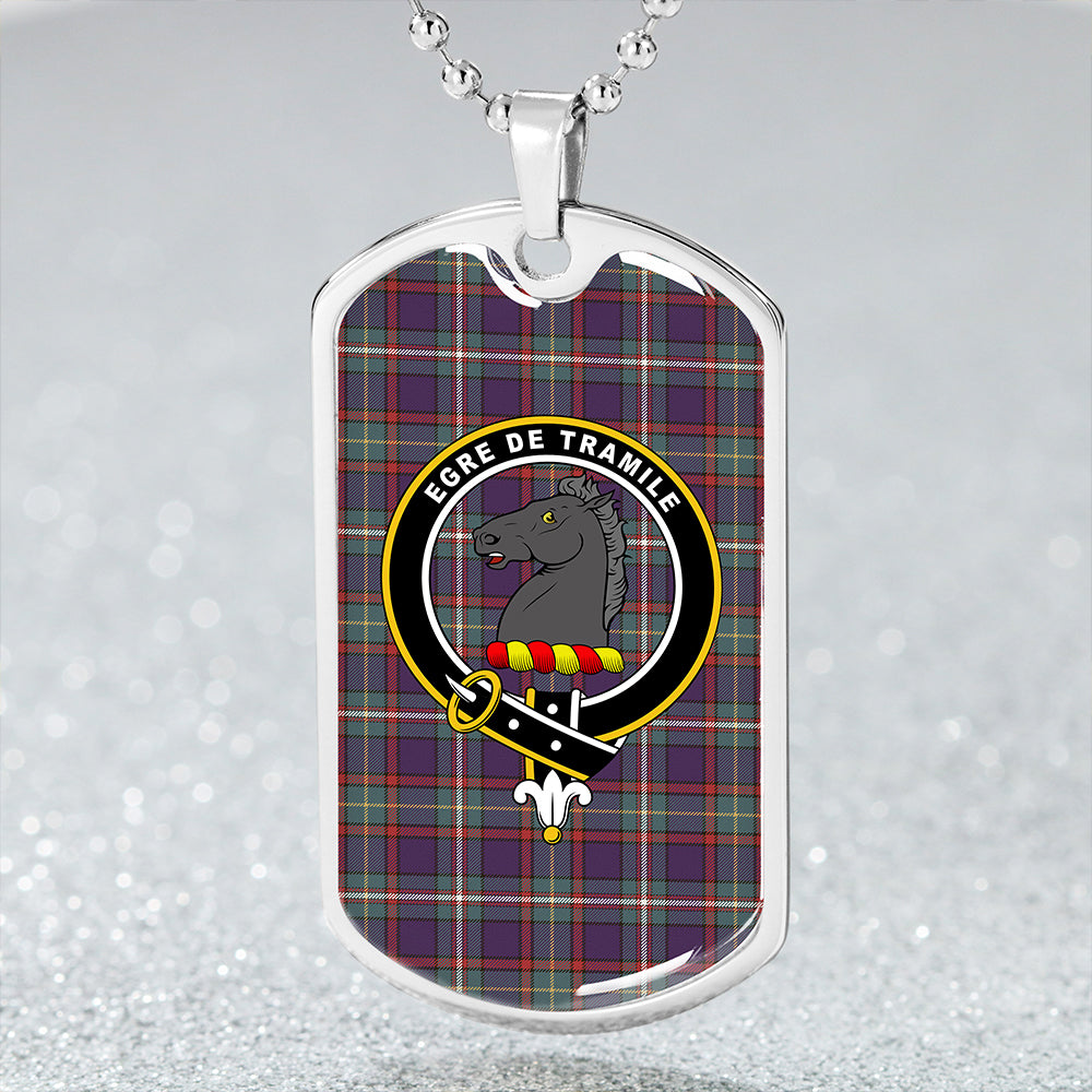 Tait Wedding Weathered Clan Badge Classic Tartan Dog Tag Necklace