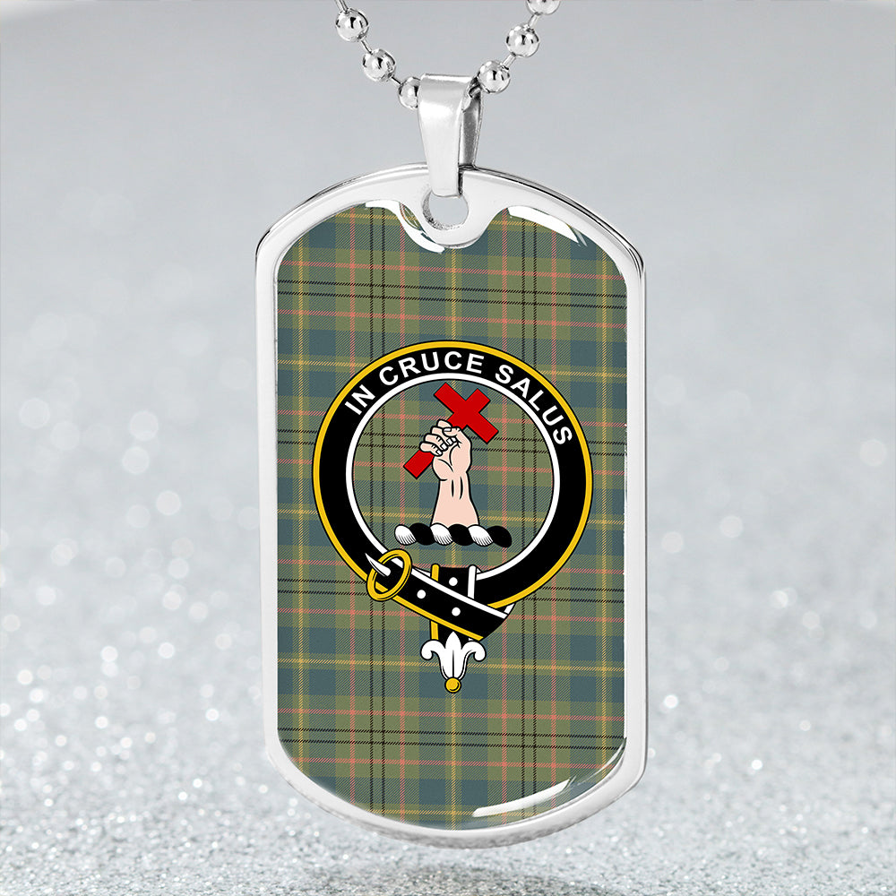 Taylor Ancient Clan Badge Classic Tartan Dog Tag Necklace