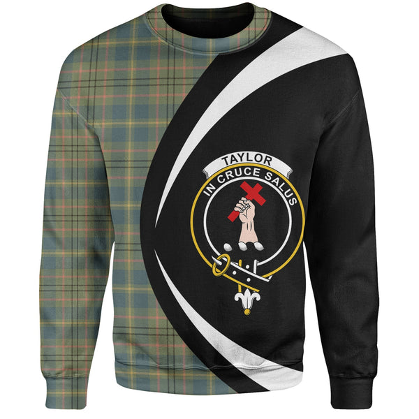 Taylor Ancient Clan Badge Tartan Sweatshirt Circle Style Personalized