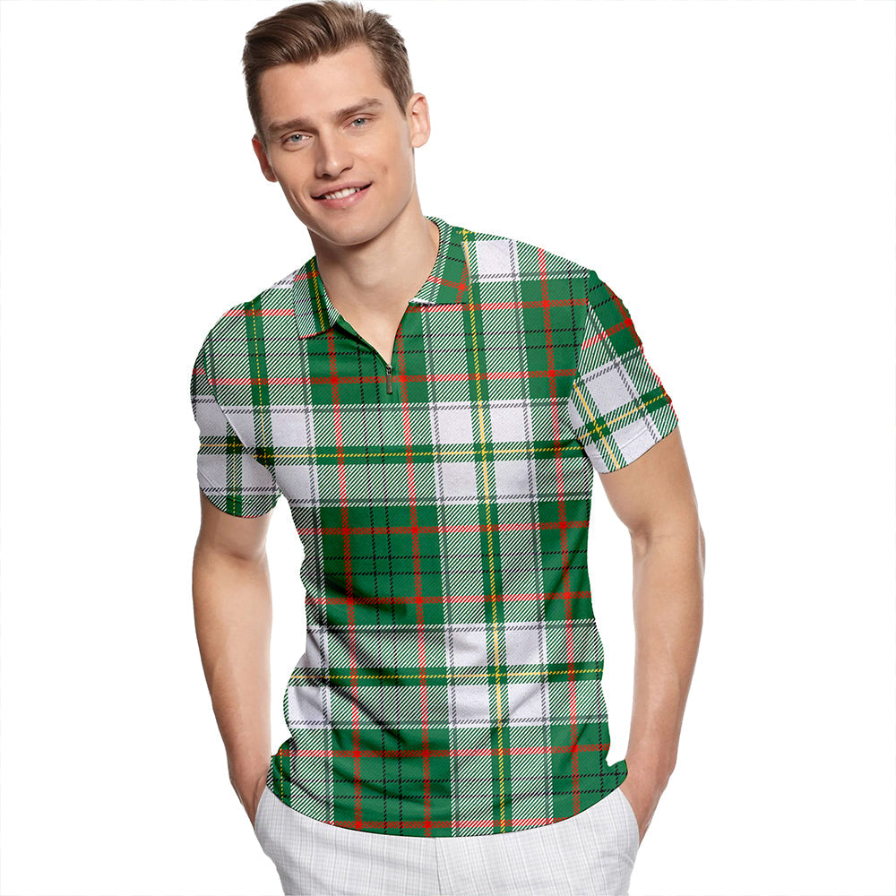 Taylor Dress Ancient Tartan Classic Lapel Zip Short Sleeve Polo