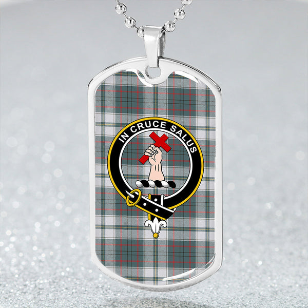 Taylor Dress Weathered Clan Badge Classic Tartan Dog Tag Necklace