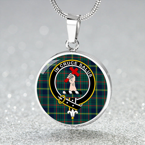 Taylor Modern Clan Badge Tartan Classic Circle Necklace