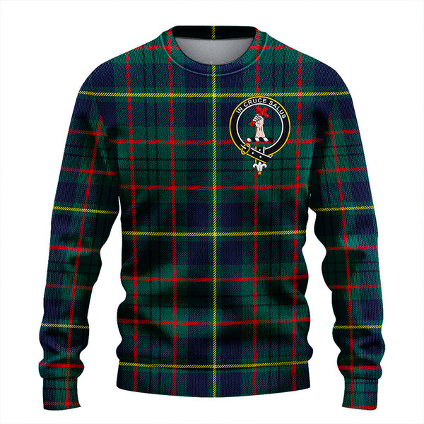 Taylor Modern Clan Badge Tartan Knitted Sweater