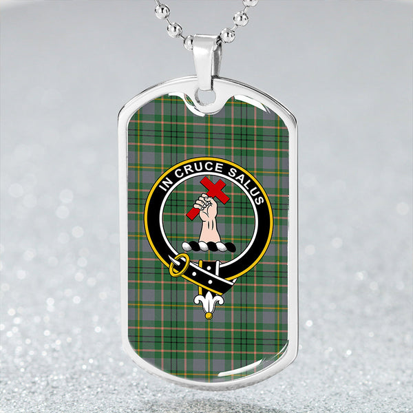 Taylor Weathered Clan Badge Classic Tartan Dog Tag Necklace