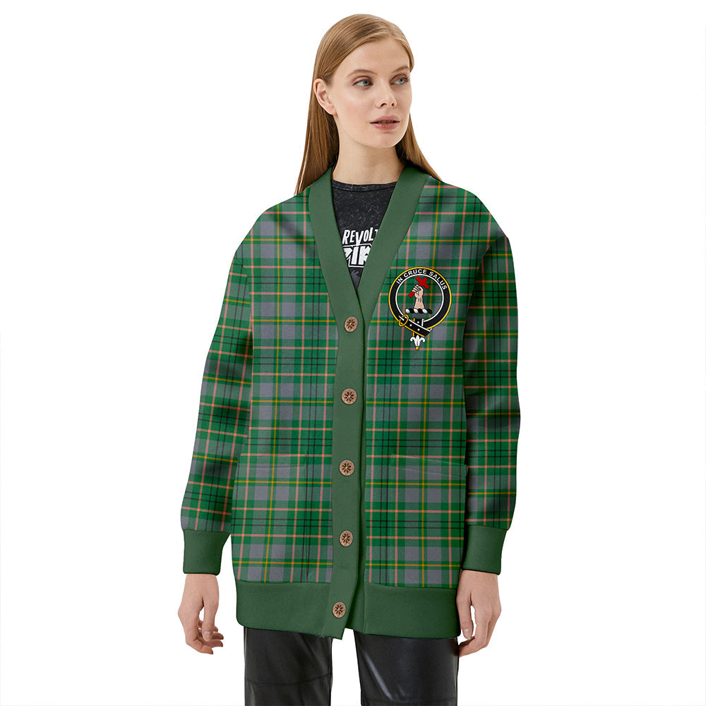 Taylor Weathered Clan Badge Tartan V-neck Cardigan