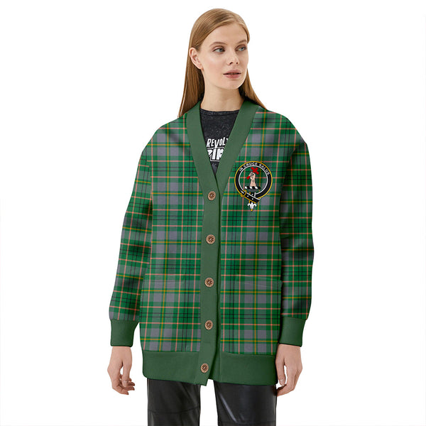 Taylor Weathered Clan Badge Tartan V-neck Cardigan