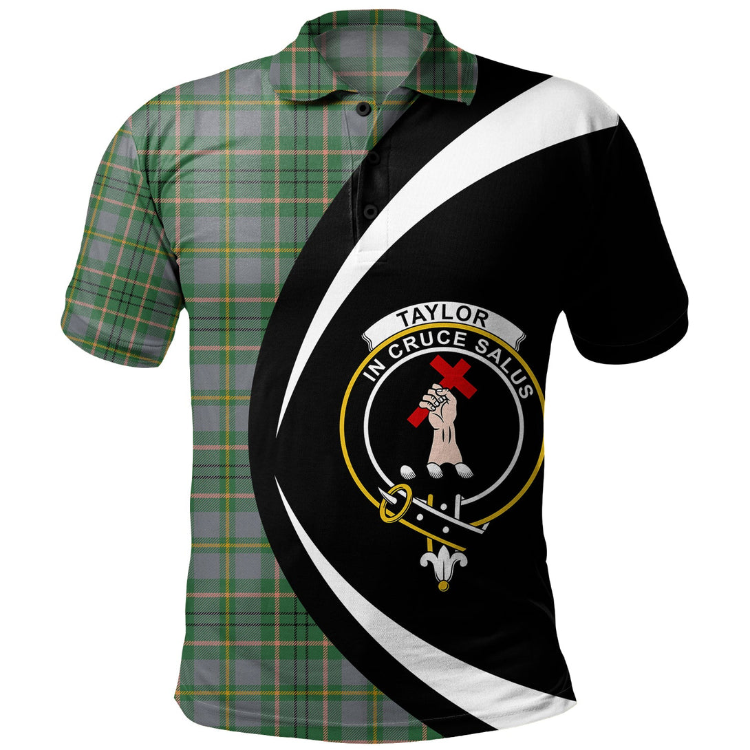 Taylor Weathered Clan Badge Tartan Polo Shirt Circle Style Personalized