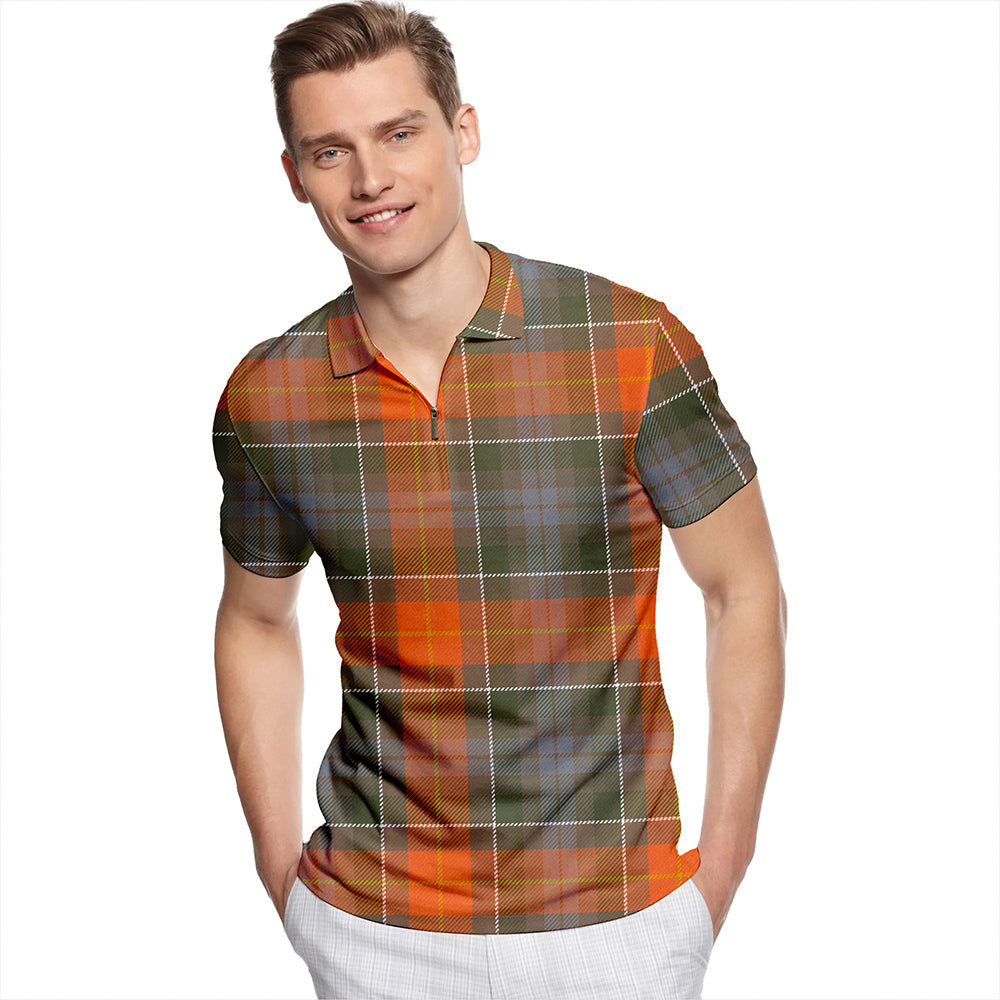 Teall Ancient Tartan Classic Lapel Zip Short Sleeve Polo