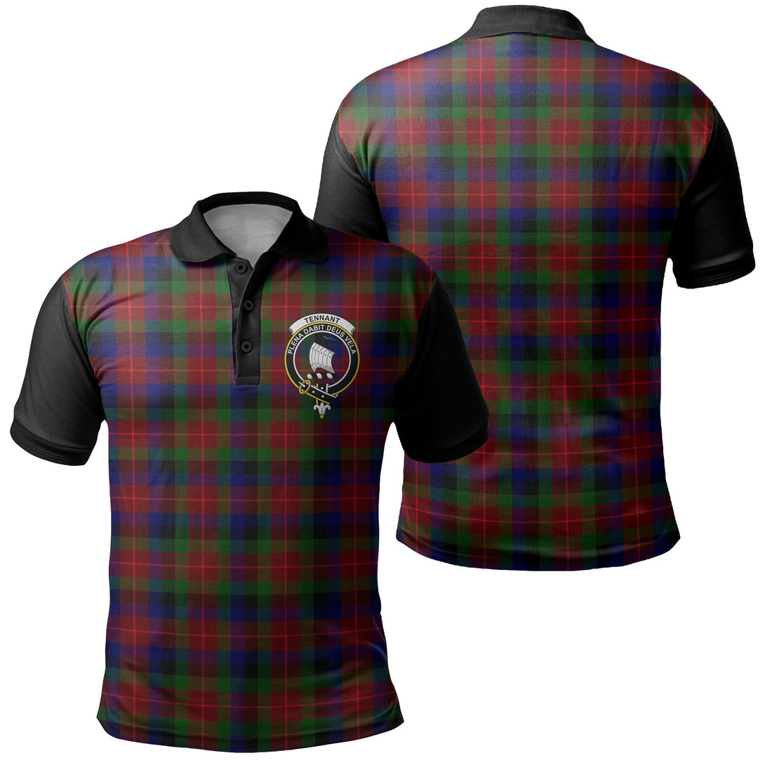 Tennant Tartan Crest Polo Shirt Black Neck 1 Style