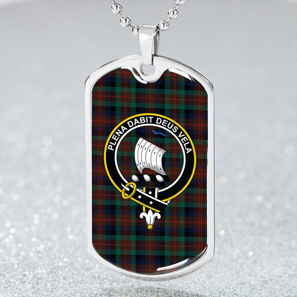 Tennant Modern Clan Badge Classic Tartan Dog Tag Necklace