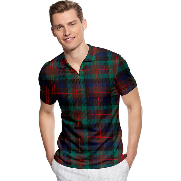 Tennant Modern Tartan Classic Lapel Zip Short Sleeve Polo