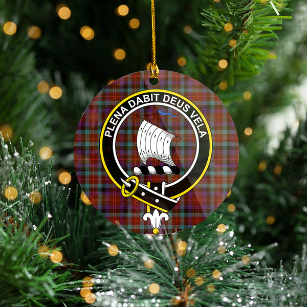 Tennant Weathered Clan Badge Tartan Plastic Christmas Ornaments