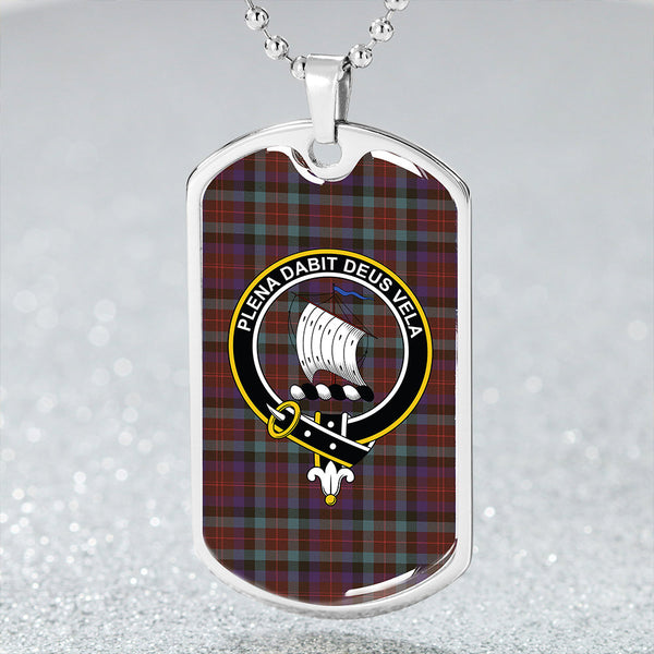 Tennant Weathered Clan Badge Classic Tartan Dog Tag Necklace