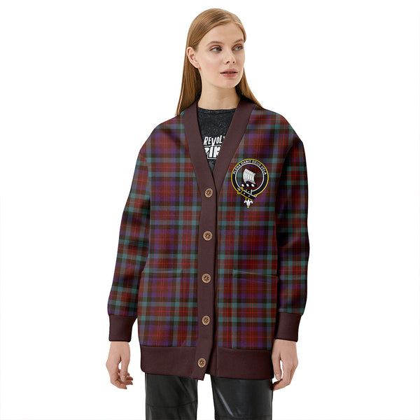 Tennant Weathered Clan Badge Tartan V-neck Cardigan