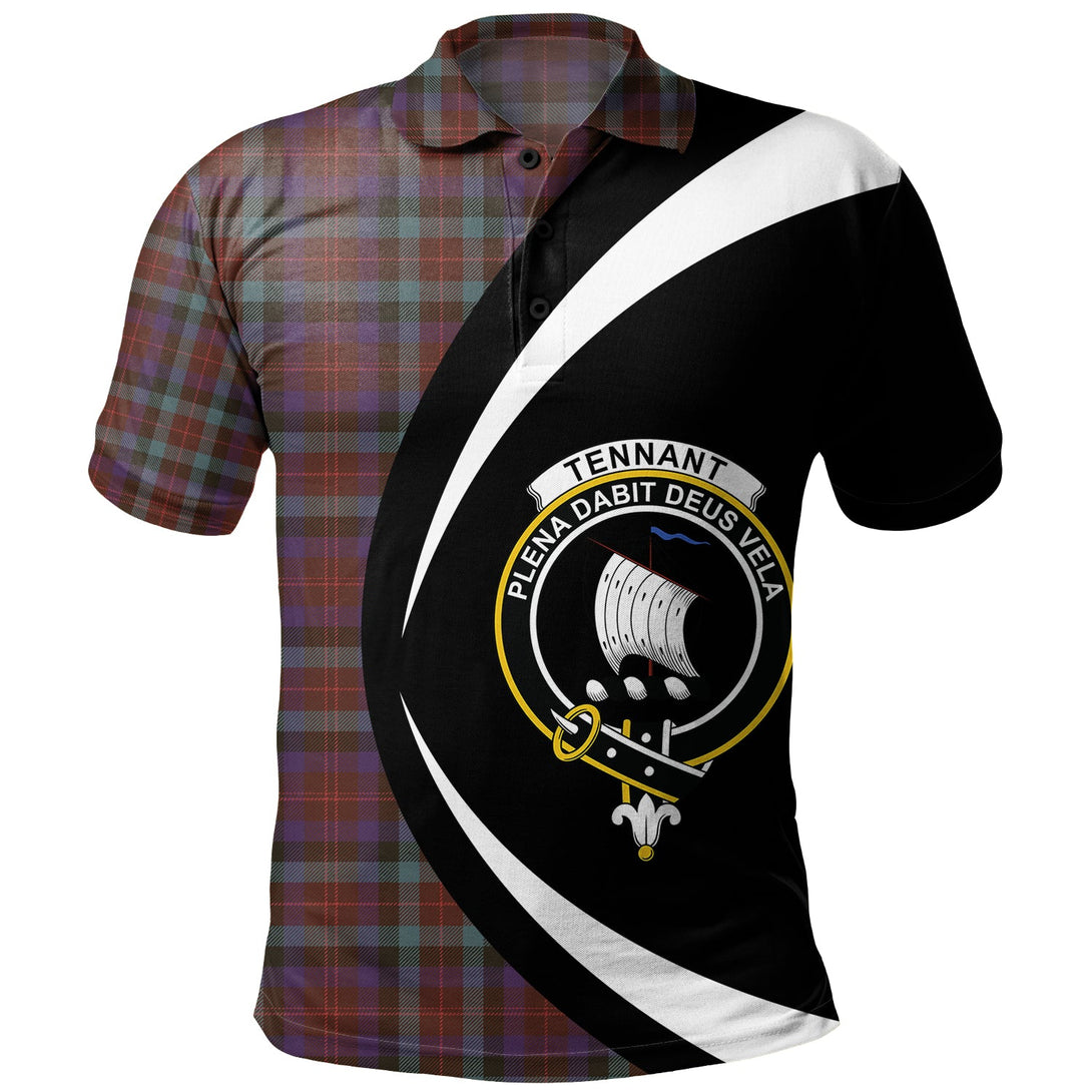 Tennant Weathered Clan Badge Tartan Polo Shirt Circle Style Personalized