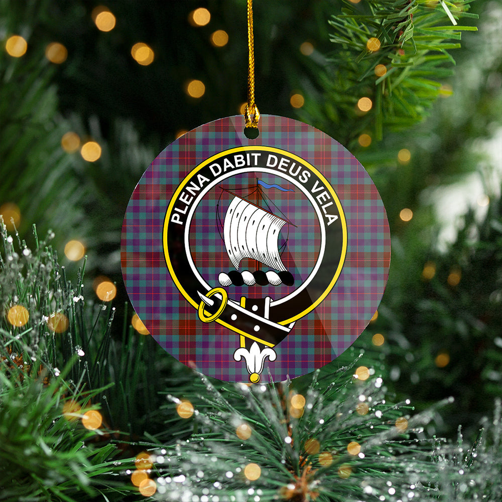 Tennant Yules Weathered Clan Badge Tartan Plastic Christmas Ornaments