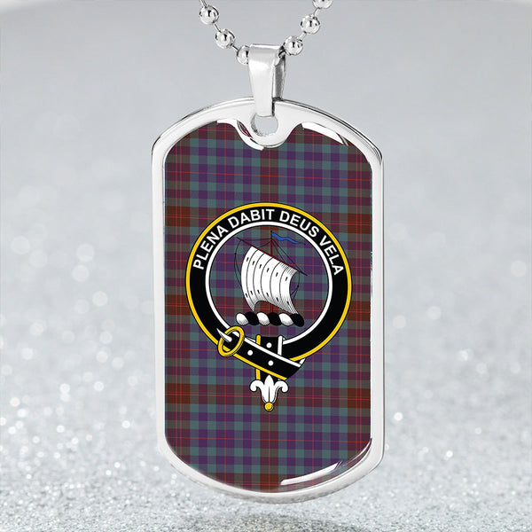 Tennant Yules Weathered Clan Badge Classic Tartan Dog Tag Necklace