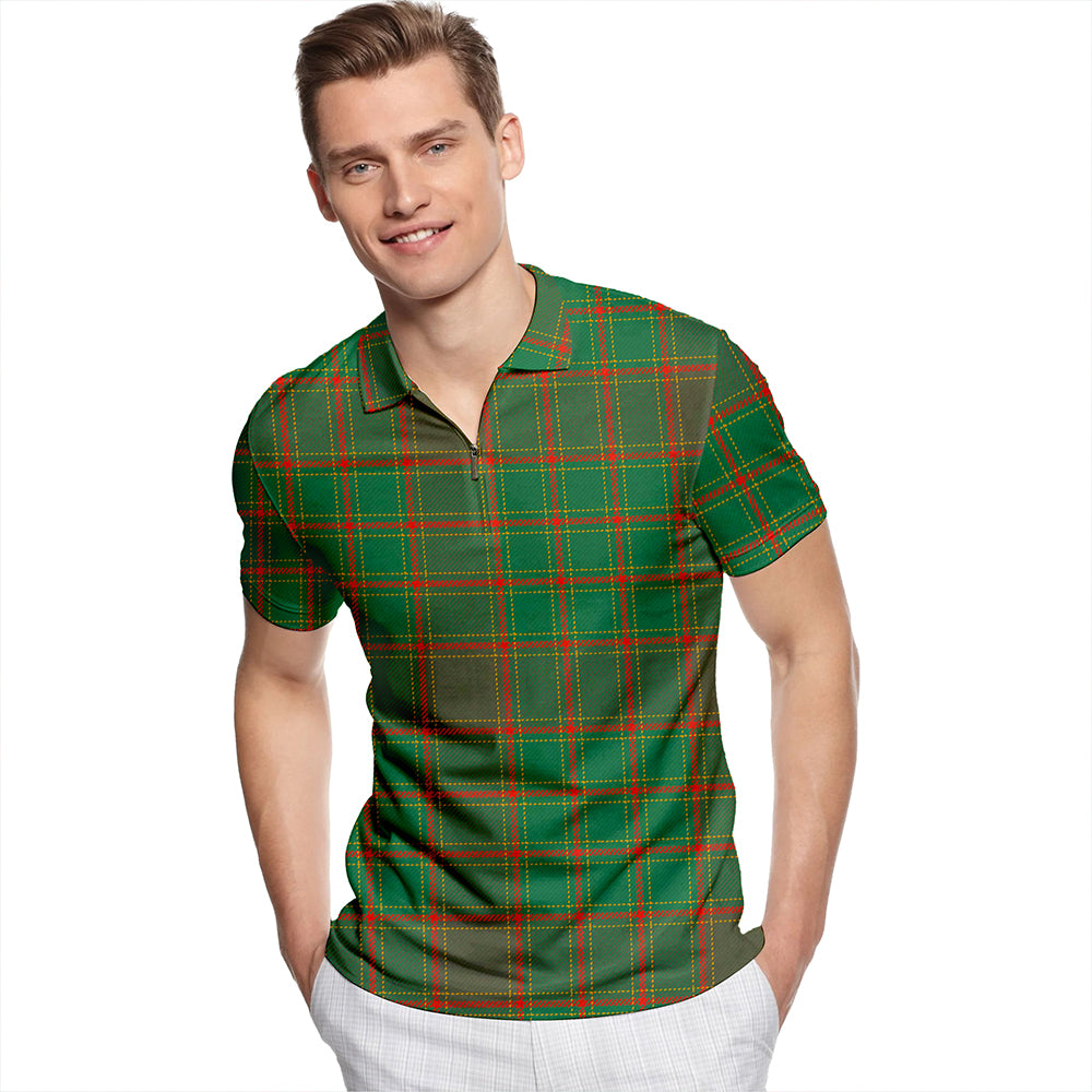 Terry Ancient Tartan Classic Lapel Zip Short Sleeve Polo