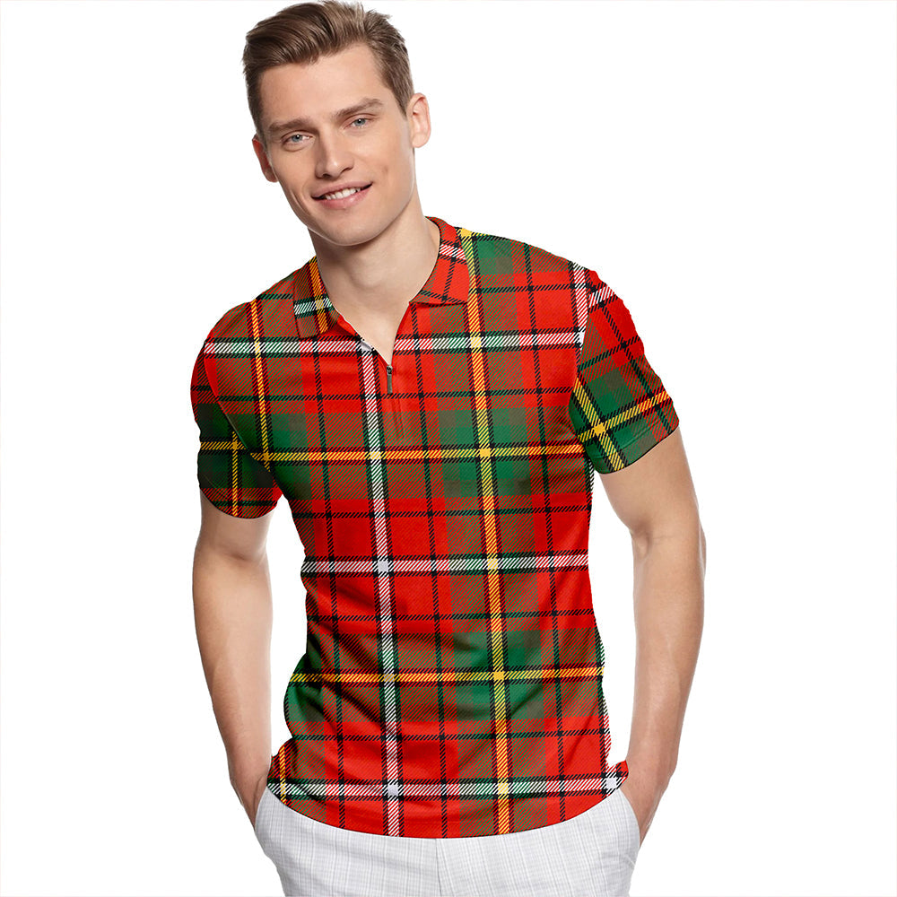 Thirkill Ancient Tartan Classic Lapel Zip Short Sleeve Polo