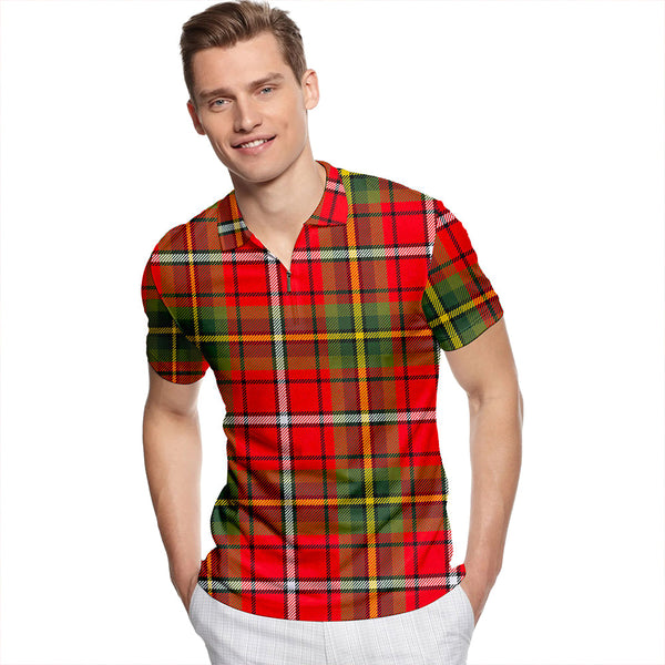 Thirkill Modern Tartan Classic Lapel Zip Short Sleeve Polo