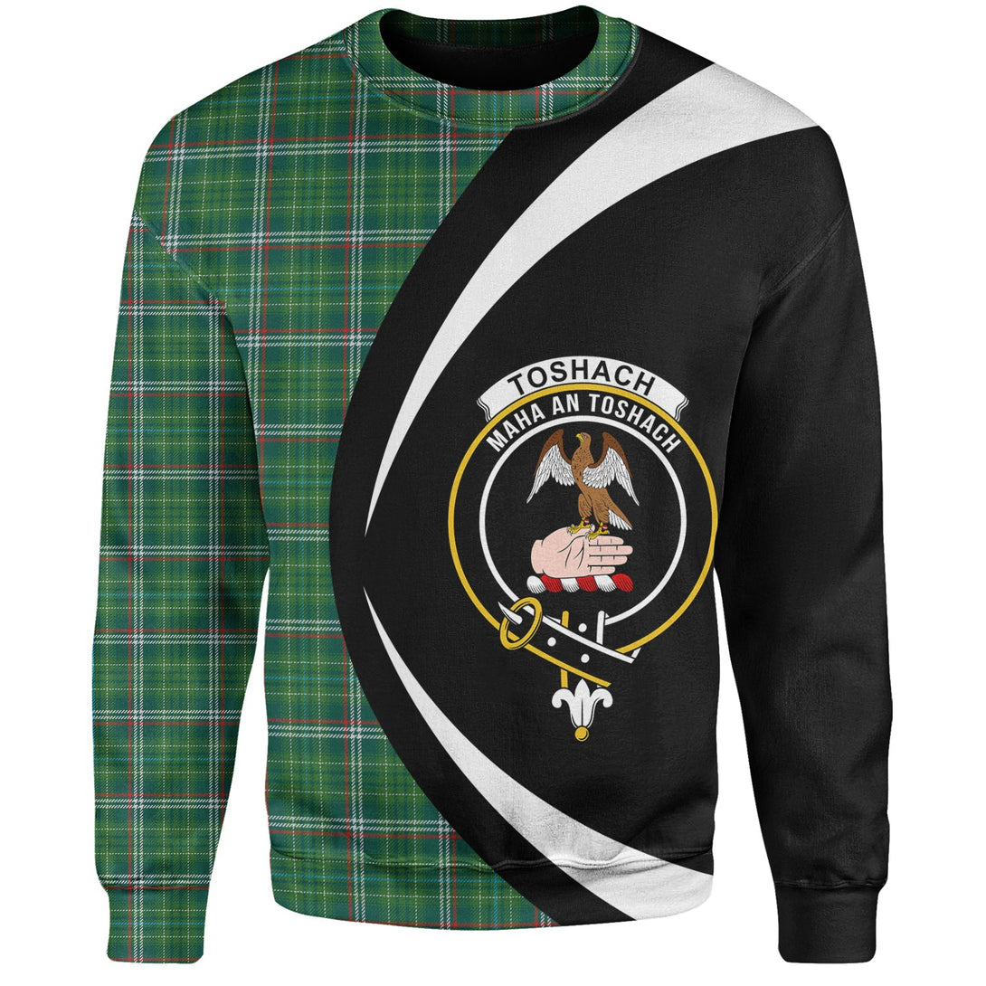 Toshach Modern Clan Badge Tartan Sweatshirt Circle Style Personalized