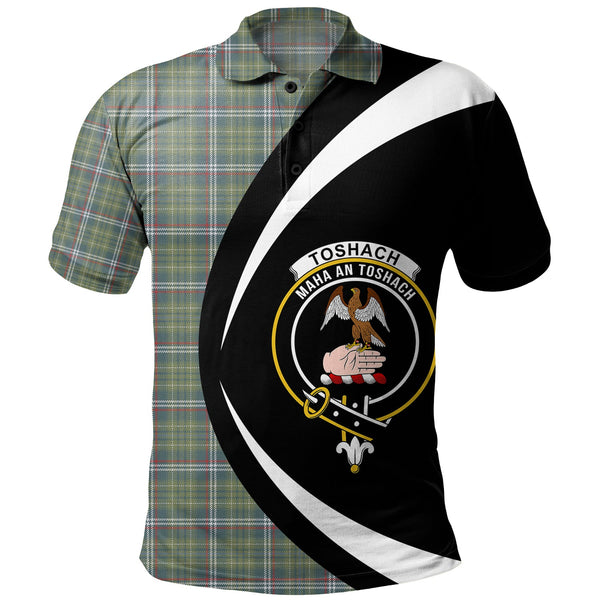 Toshach Weathered Clan Badge Tartan Polo Shirt Circle Style Personalized