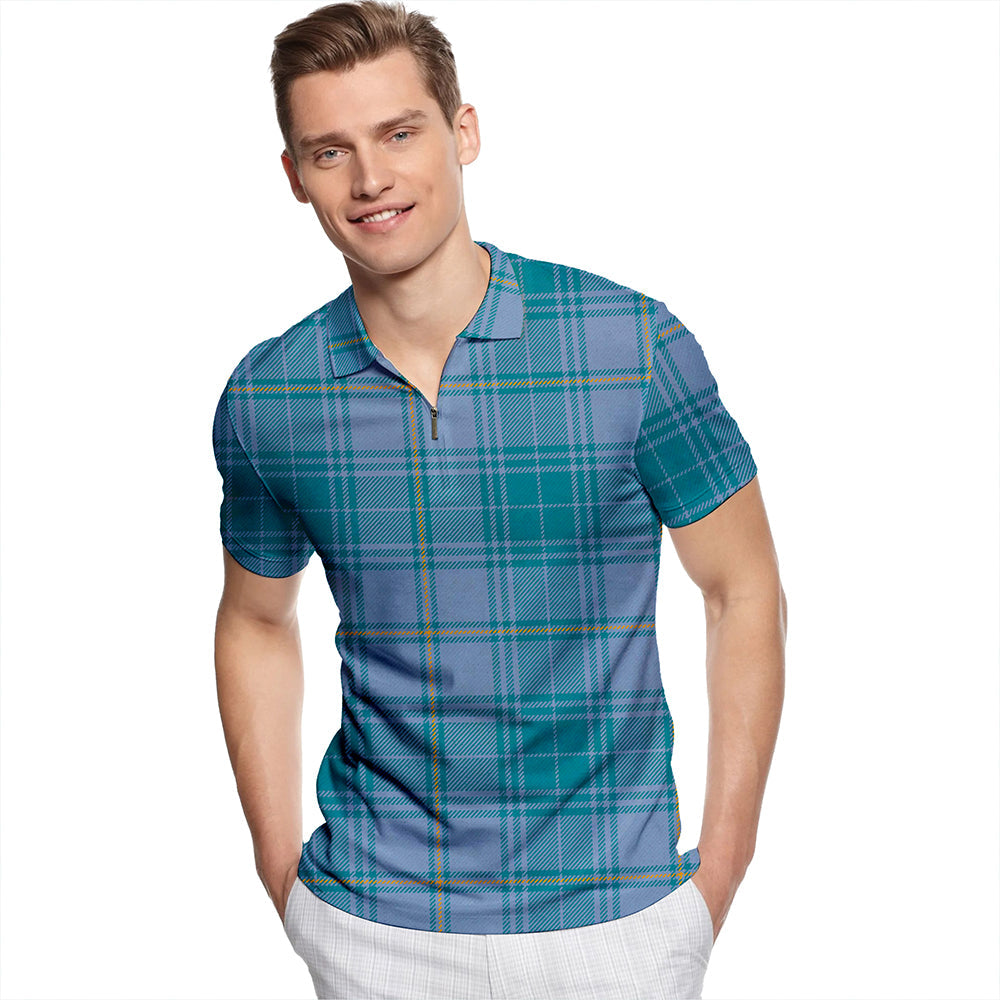 Traynor Ancient Tartan Classic Lapel Zip Short Sleeve Polo