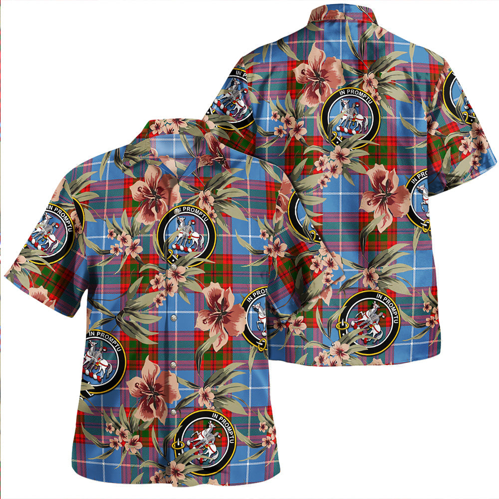 Trotter Clan Badge Tartan Aloha Hawaiian Shirt Tropical Old Style