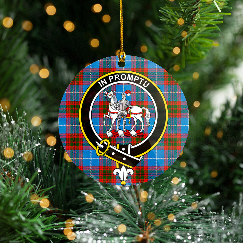 Trotter Clan Badge Tartan Plastic Christmas Ornaments