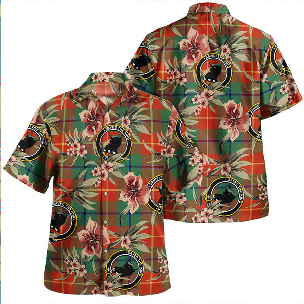 Turnbull Dress Ancient Clan Badge Tartan Aloha Hawaiian Shirt Tropical Old Style