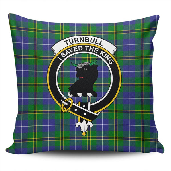 Turnbull Hunting Tartan Classic Crest Pillow Cover