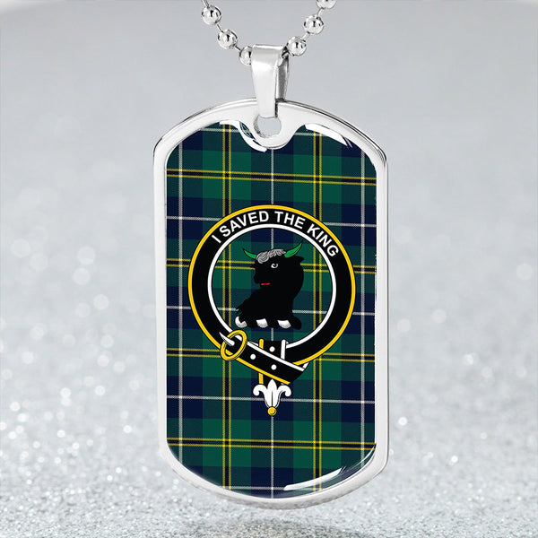 Turnbull Hunting Modern Clan Badge Classic Tartan Dog Tag Necklace