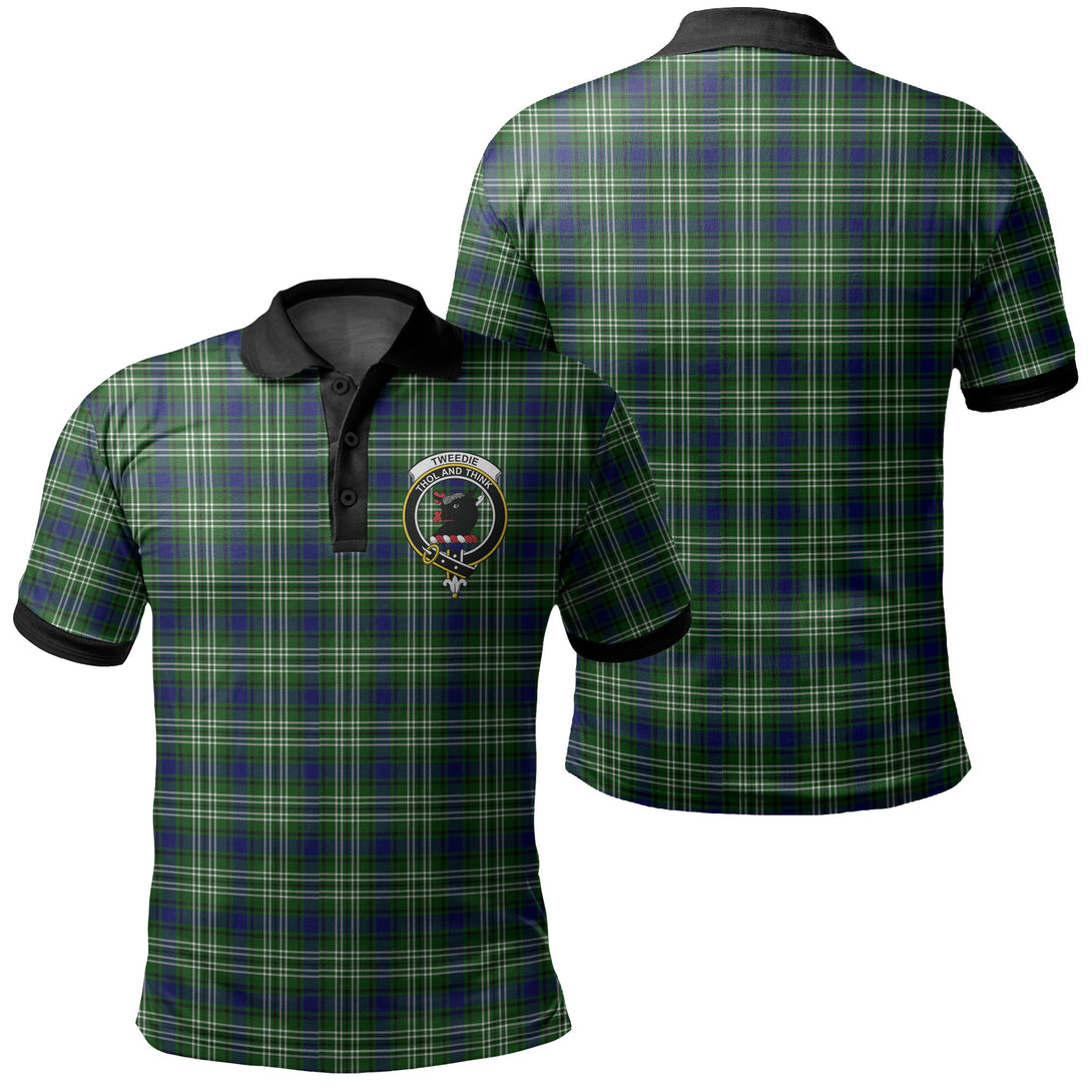 Tweedside District Tartan Crest Polo Shirt Black Neck 2 Style