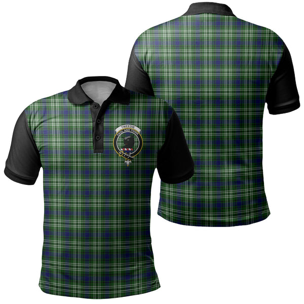 Tweedside District Tartan Crest Polo Shirt Black Neck 1 Style