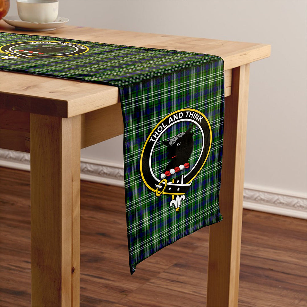 Tweedside District Clan Badge Tartan Table Runner