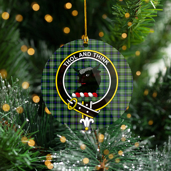 Tweedside District Clan Badge Tartan Plastic Christmas Ornaments