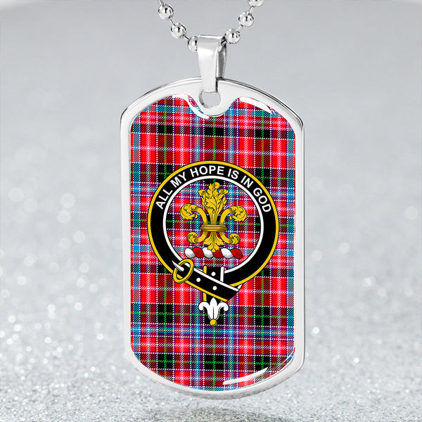 Udny Clan Badge Classic Tartan Dog Tag Necklace