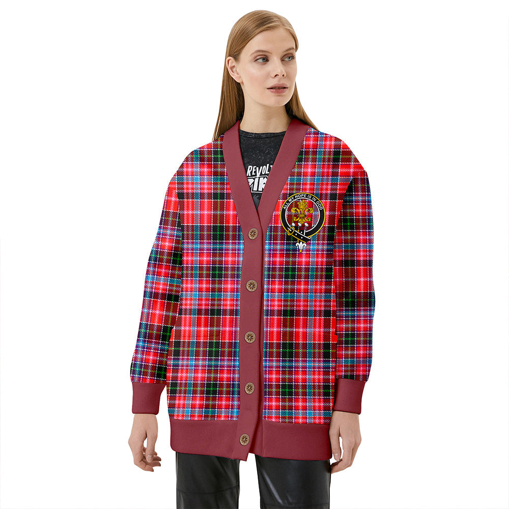 Udny Clan Badge Tartan V-neck Cardigan