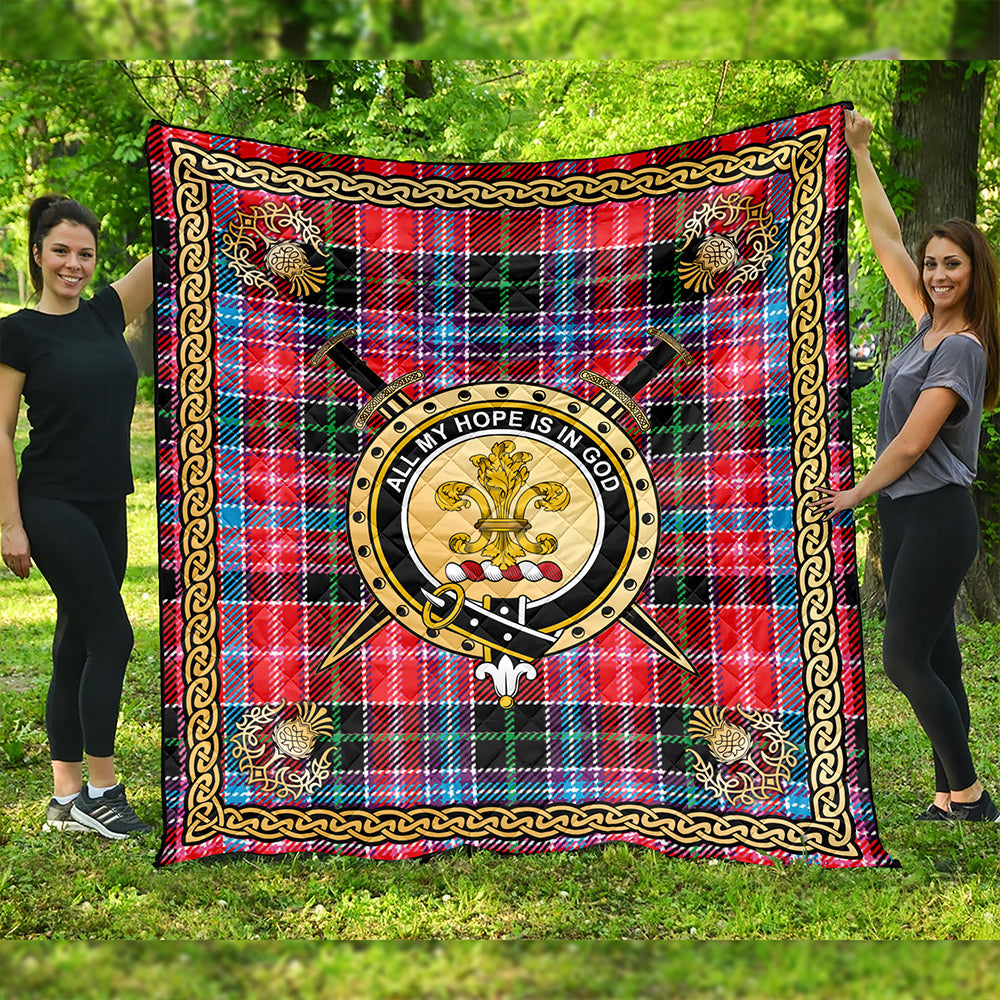 Udny Clan Badge Tartan Premium Quilt Celtic Shield