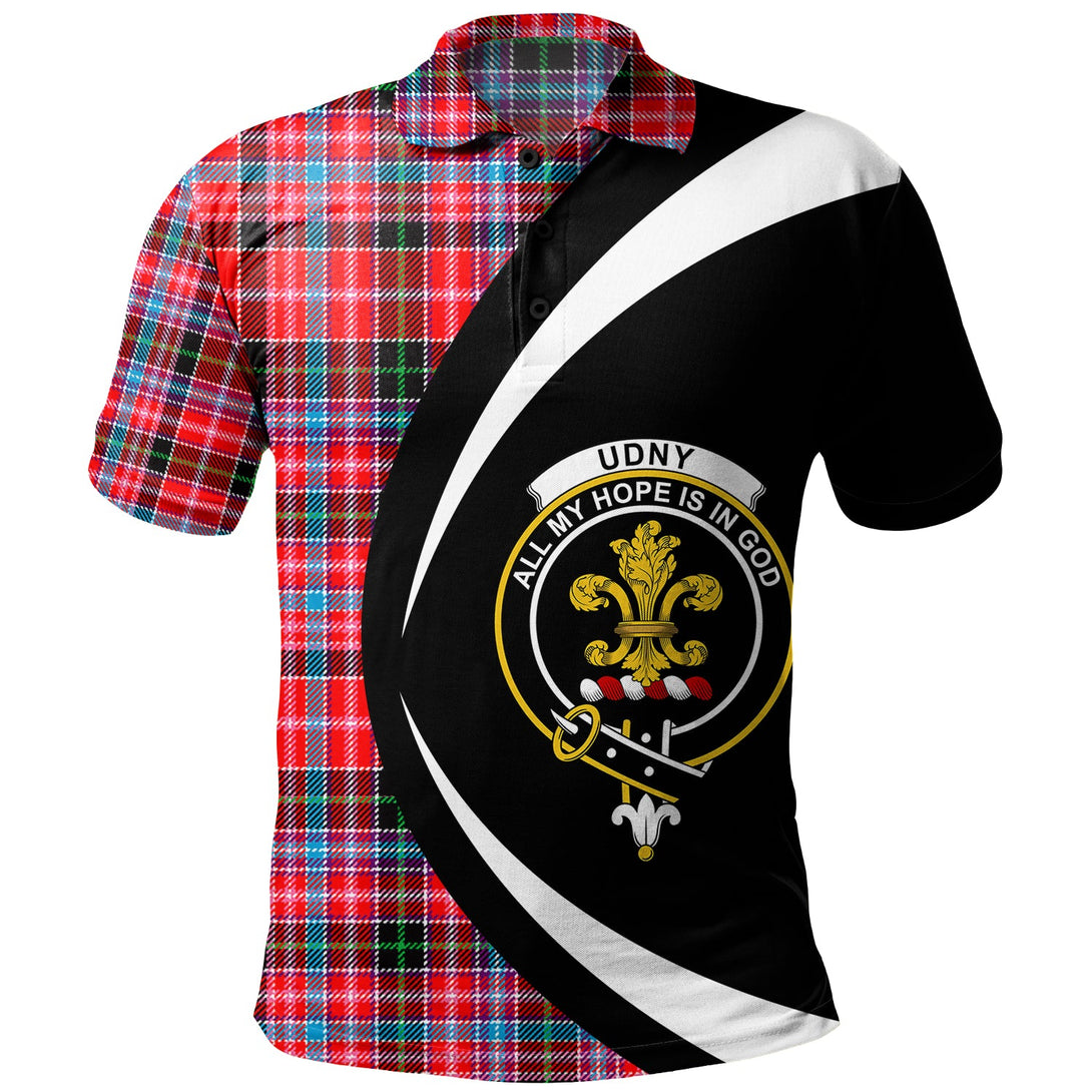 Udny Clan Badge Tartan Polo Shirt Circle Style Personalized