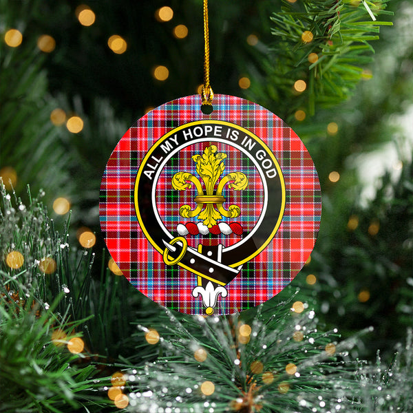 Udny Clan Badge Tartan Plastic Christmas Ornaments