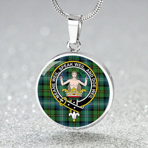 Urquhart Ancient Clan Badge Tartan Classic Circle Necklace