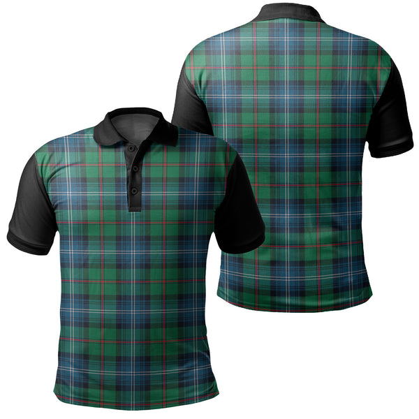 Urquhart Ancient Tartan Classic Polo Shirt Black Neck 1 Style