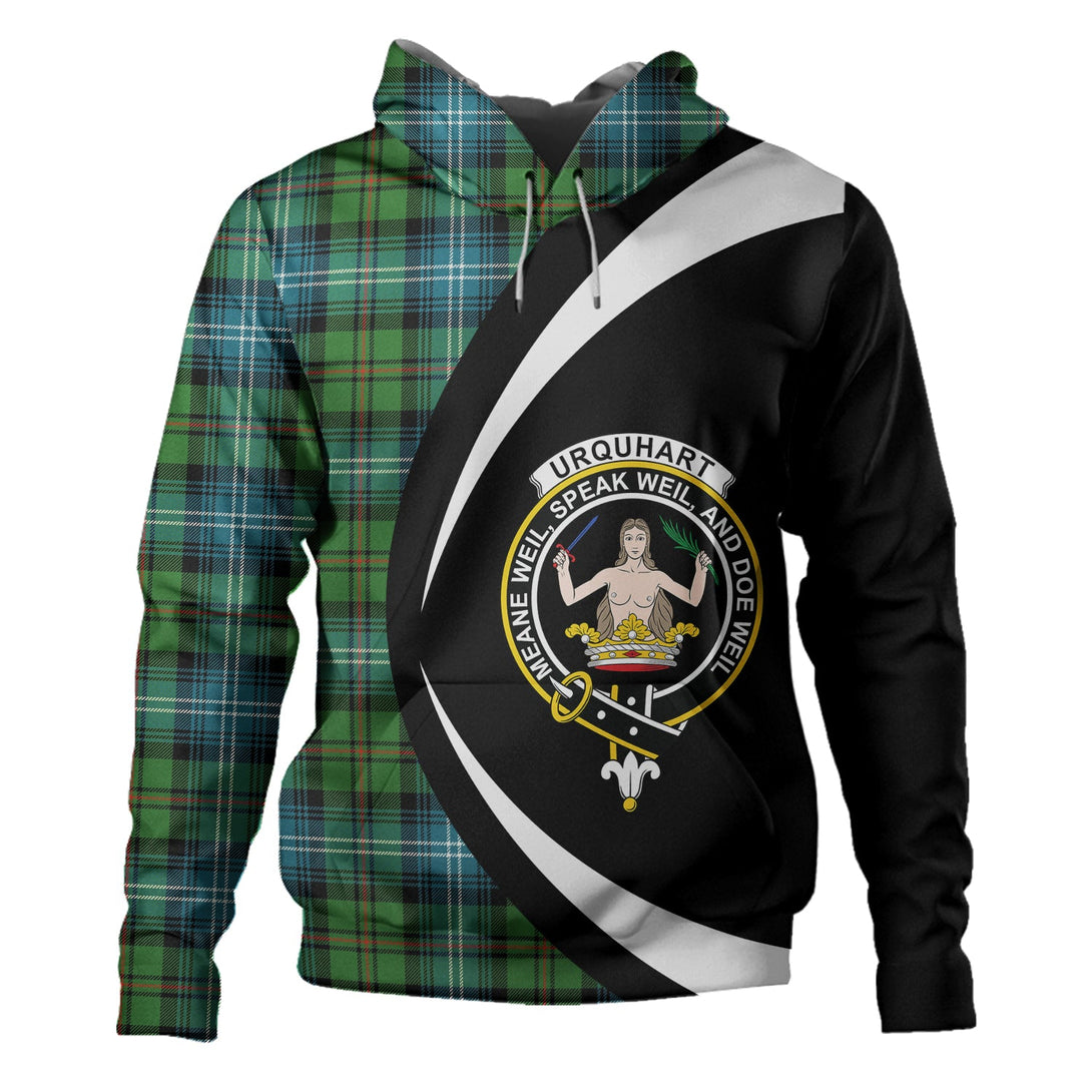 Urquhart Ancient Clan Badge Tartan Hoodie Circle Style