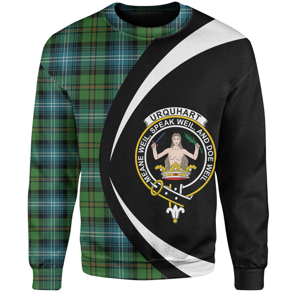 Urquhart Ancient Clan Badge Tartan Sweatshirt Circle Style Personalized