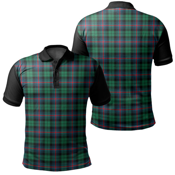 Urquhart Broad Red Ancient Tartan Classic Polo Shirt Black Neck 1 Style