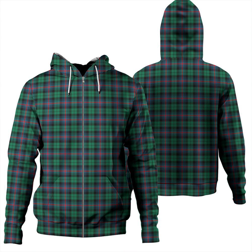 Urquhart Broad Red Ancient Tartan Classic Zipper Hoodie