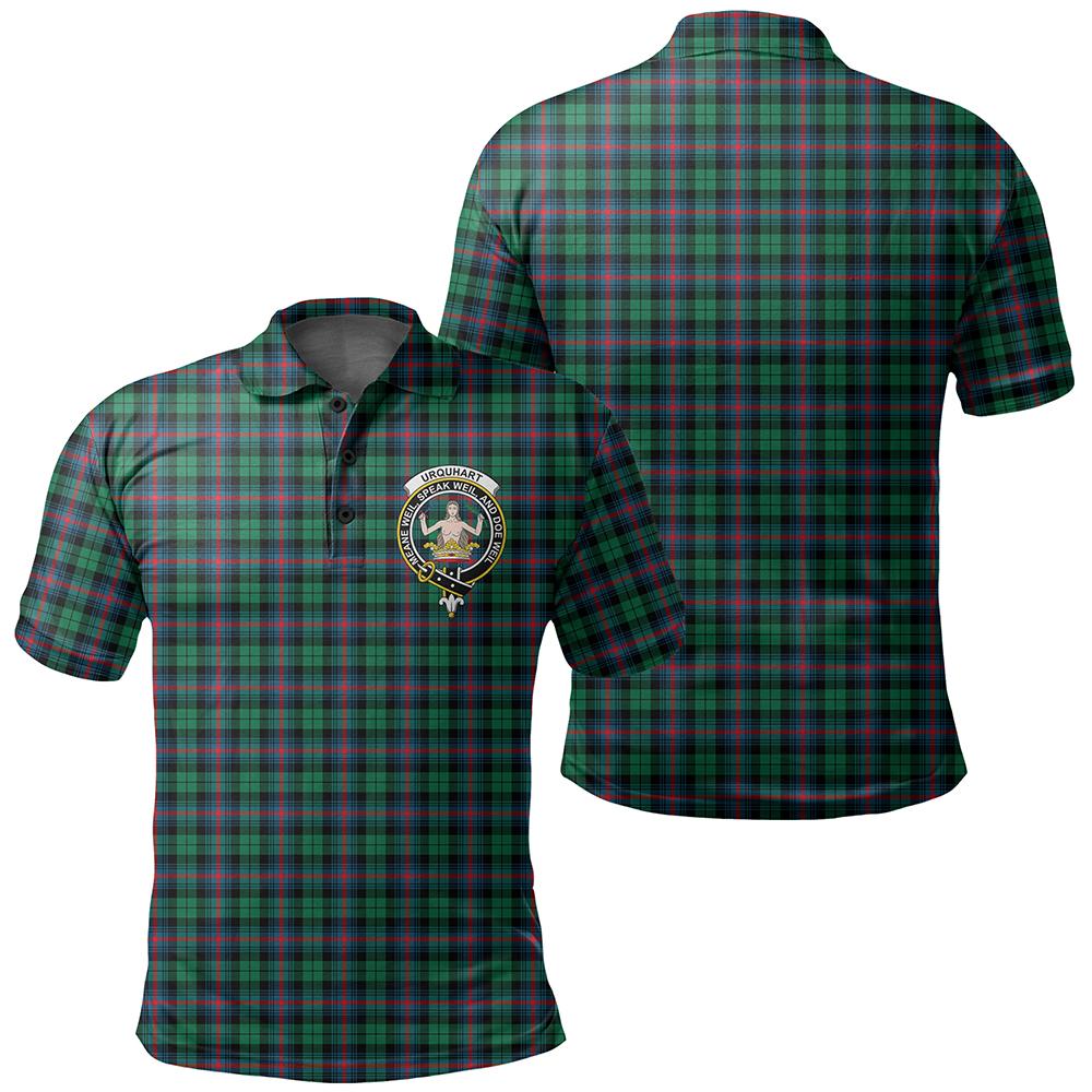 Urquhart Broad Red Ancient Tartan Classic Crest Polo Shirt