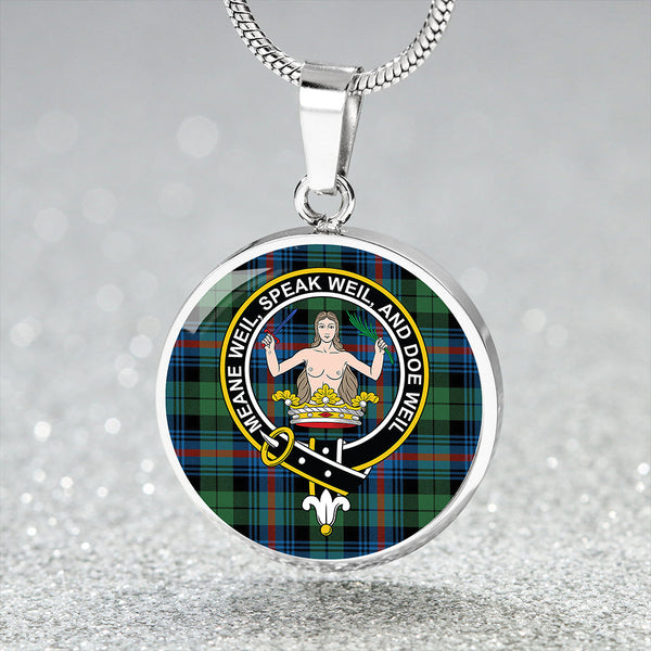 Urquhart Broad Red Ancient Clan Badge Tartan Classic Circle Necklace