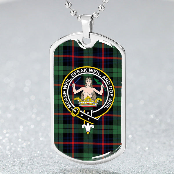 Urquhart Broad Red Modern Clan Badge Classic Tartan Dog Tag Necklace